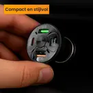 R2B Autolader USB C & USB A, Snellader, Zwart