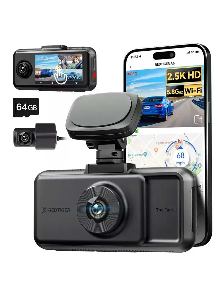 A6 3CH 2K Touch Wifi GPS 64gb dashcam