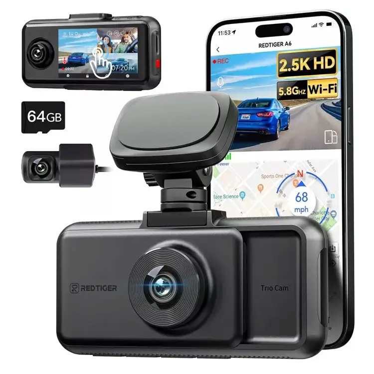 A6 3CH 2K Touch Wifi GPS 64gb dashcam