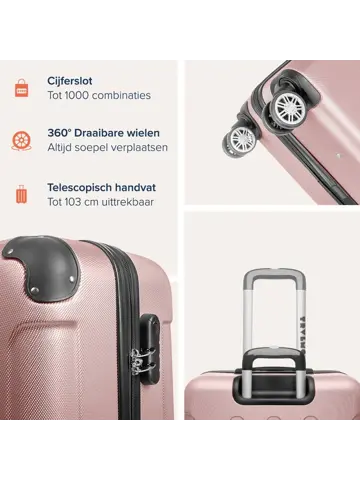 Kofferset – 2 Delig – 38L – Roségoud