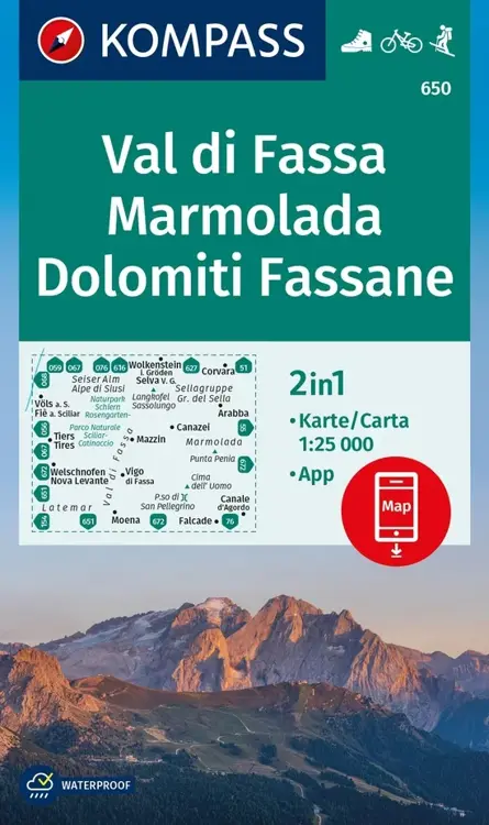 Wandelkaart WK650 Val di Fassa - Marmolada