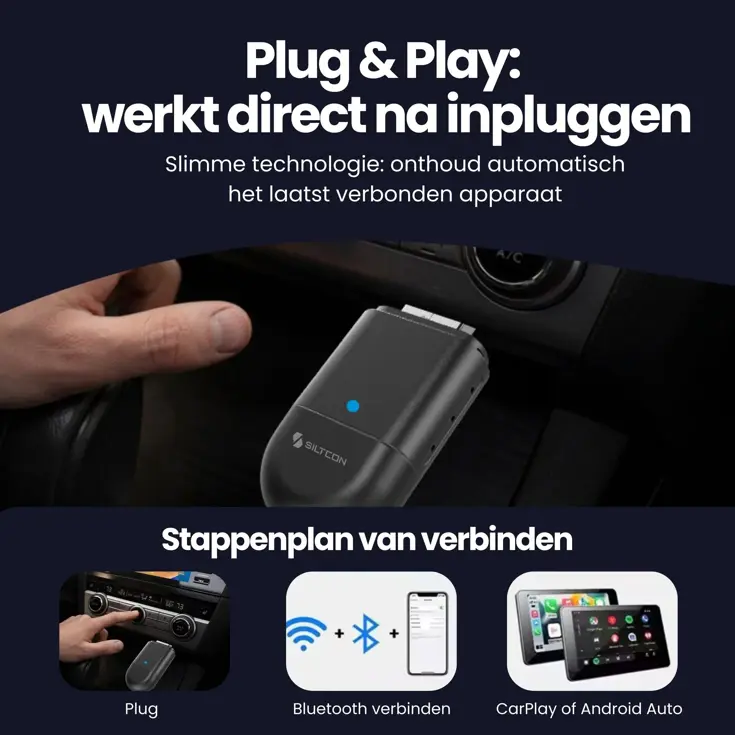 CarPlay Dongle - Draadloos - CarPlay/Android Auto