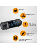 Wekker FM klokradio Projectie USB-A Output
