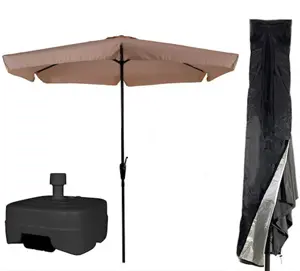CUHOC Parasol Ecru + Verrijdbare Voet en Hoes