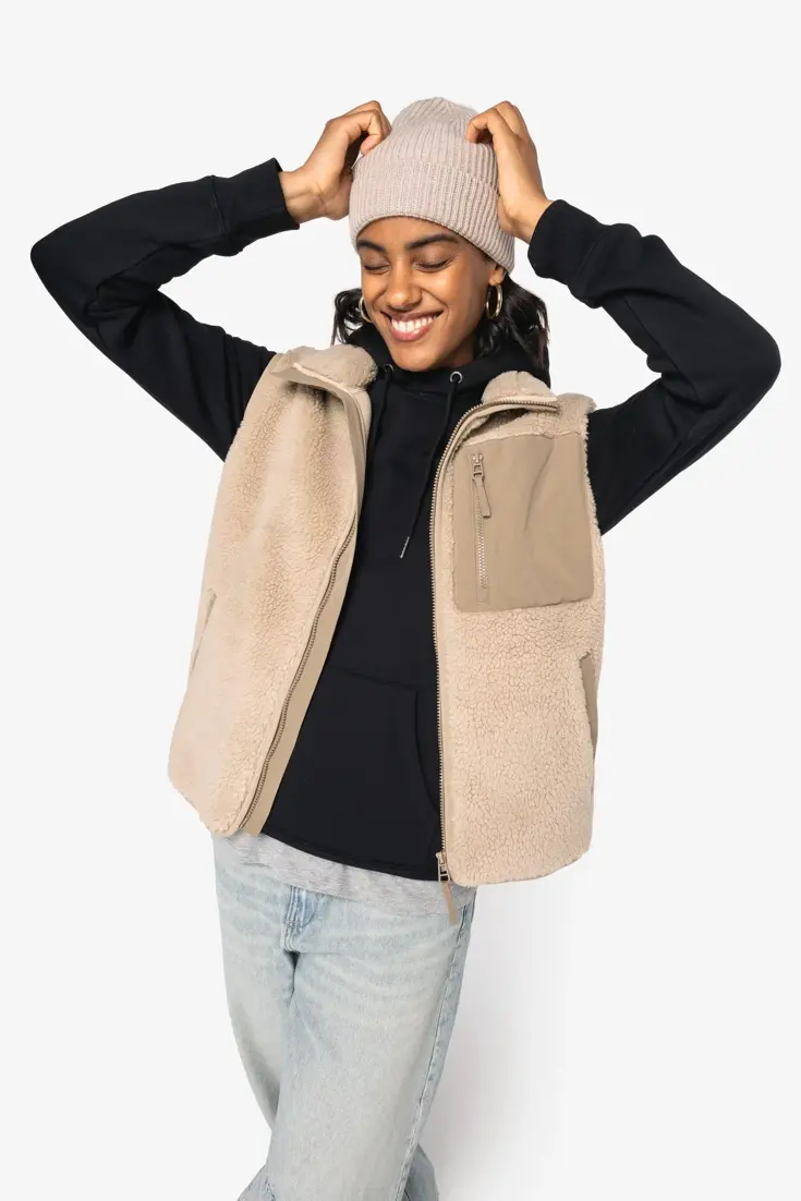 Sherpa Bodywarmer - Zand - Unisex Bodywarmer