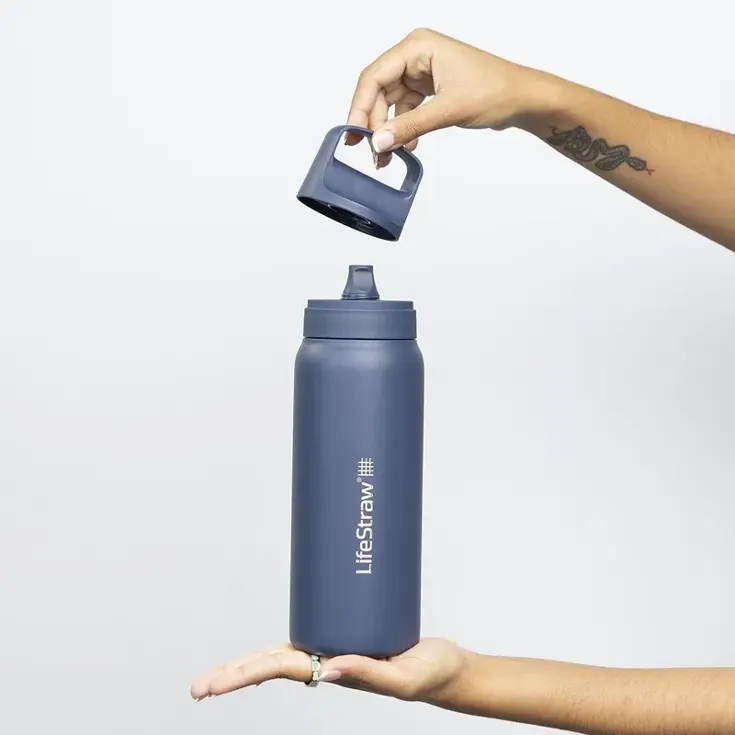 Lifestraw Go - RVS Waterfles 1L - Blauw