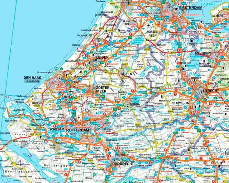 Wegenkaart Nederland