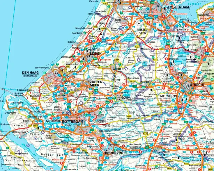 Wegenkaart Nederland