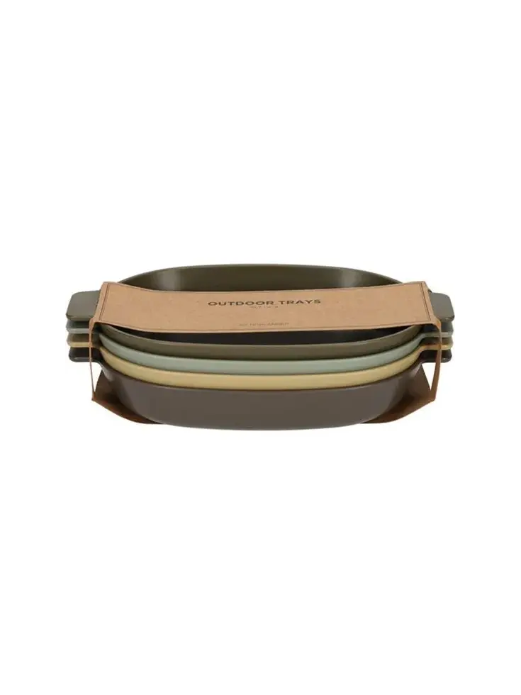 Camping Ovalen borden - Set van 4