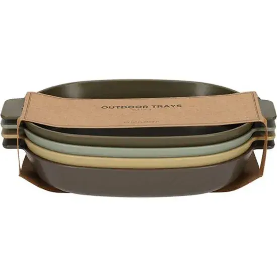 Camping Ovalen borden - Set van 4