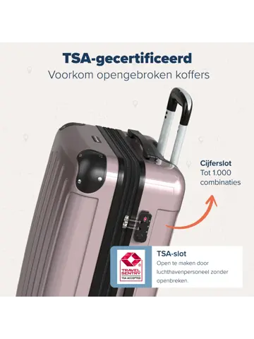 Kofferset – 3 Delig – 45L – Roségoud