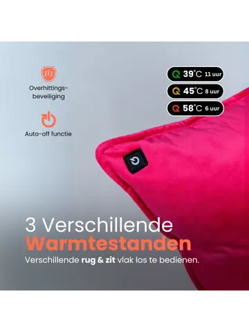 Qnuss Warmtekussen Fluweel 45x45