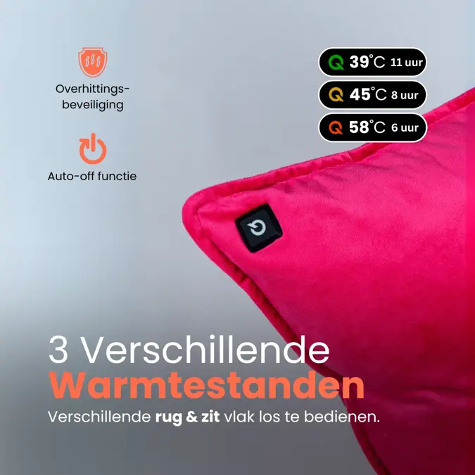 Qnuss Warmtekussen Fluweel 45x45