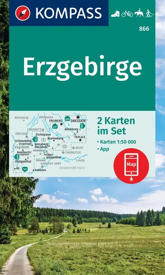 Kompass Wandelkaart WK866 Erzgebirge