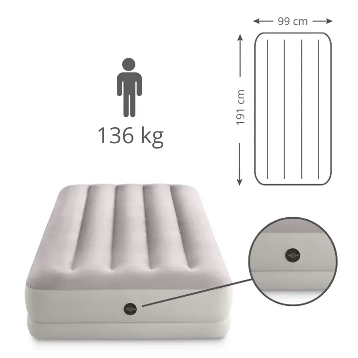 Luchtbed - Intex - 1P - 99x191 +Pomp