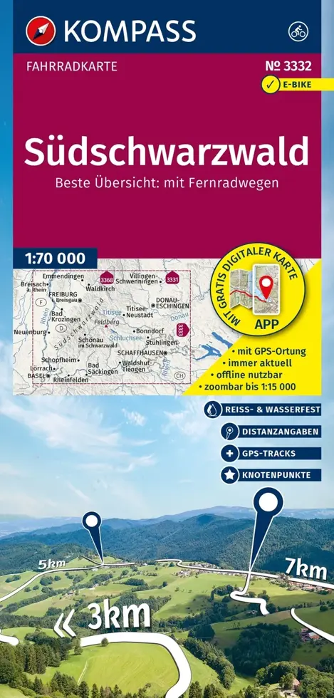 Fietskaart FK 3332 Südschwarzwald