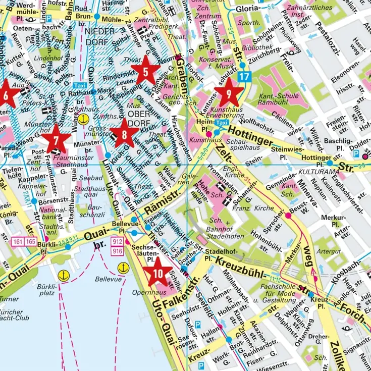 Stadsplattegrond City Map Zürich 1:12.000
