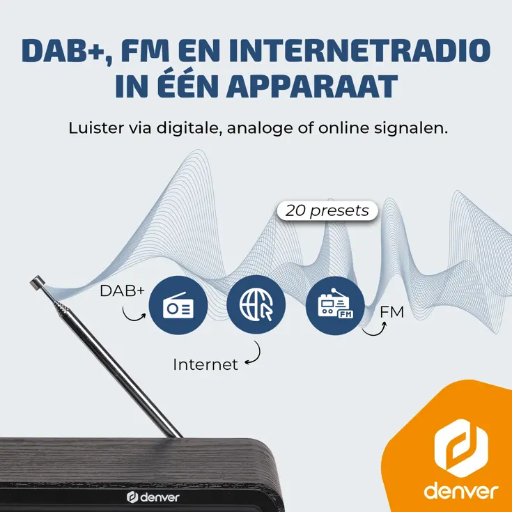 DAB+/Internet Radio Bluetooth Kleuren display