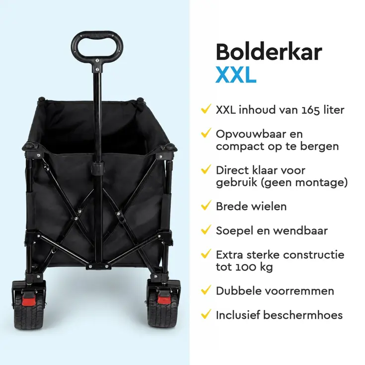 Opvouwbare Bolderkar - 165L - 100kg
