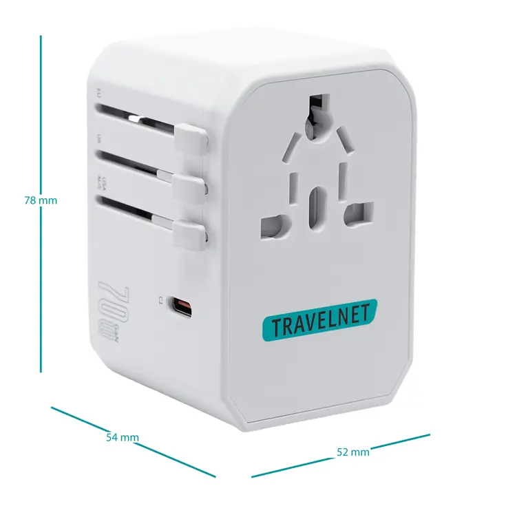 Wereldstekker 70W – 3x USB-C & 2x USB-A