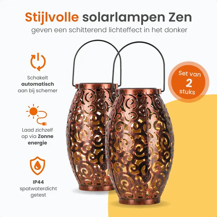 Solar Tafellamp Zen – 2 Stuks - LED