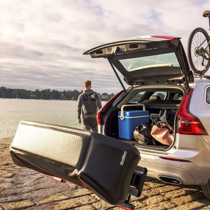 Senja trekhaakkoffer 300 liter+Sarek fietsendrager