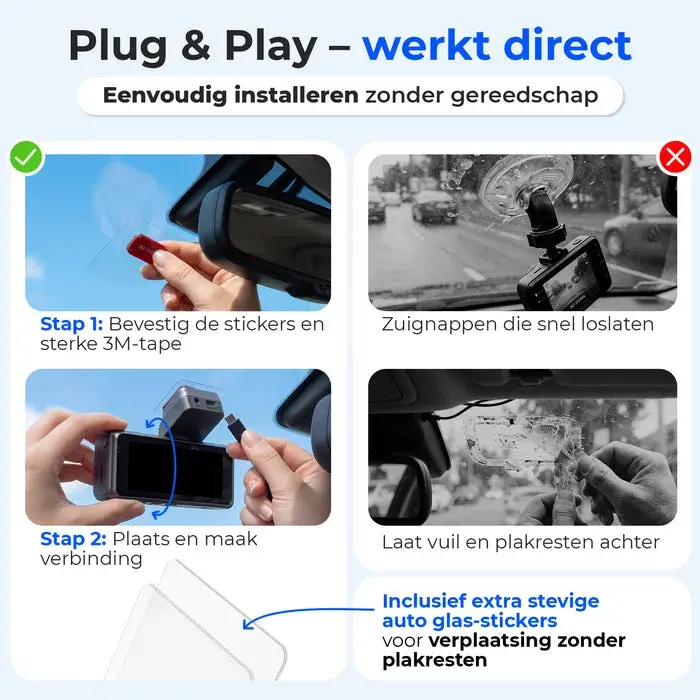 Dashcam 4K + 2K Voor & Achter - WiFi GPS - 64GB