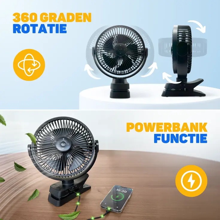 Ventilator MAX - Oplaadbaar & Draadloos Ultra Stil