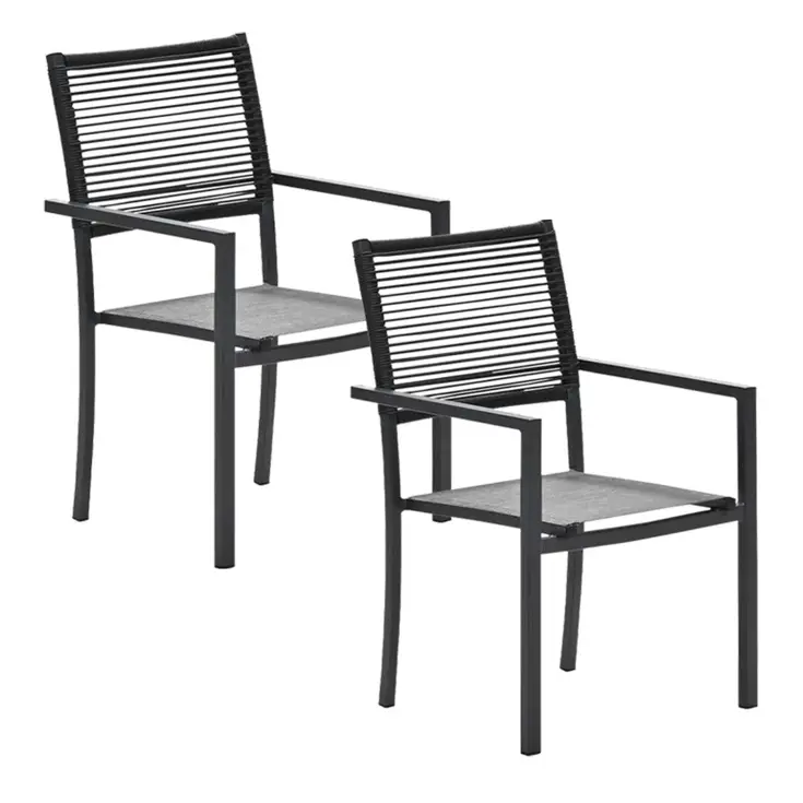 Tess 2st zwarte Tuinstoel