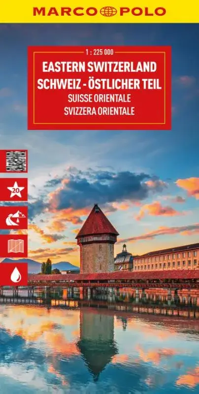 Marco Polo wegenkaart Zwitserland-Oost