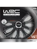 WRC Wieldoppen 15" - zwart/zilver 4 stuks