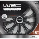 WRC Wieldoppen 15" - zwart/zilver 4 stuks