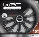 WRC Wieldoppen 15" - zwart/zilver 4 stuks