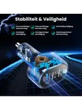 103W Autolader Snellader met 3 USB Poorten