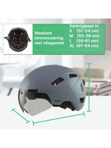 PILOT fietshelm met vizier NTA certif.