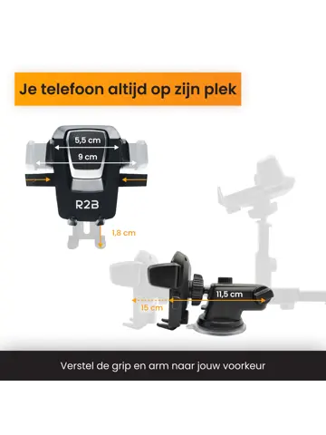 Telefoonhouder Auto voor Raam en Dashboard