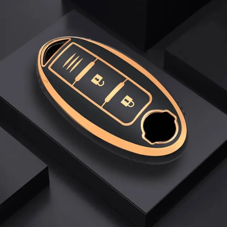 TPU Sleutelhoesje voor Nissan goud A3C