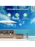 LifeGoods Dubbele Parasol – 270x460cm