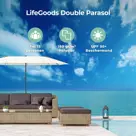 LifeGoods Dubbele Parasol – 270x460cm