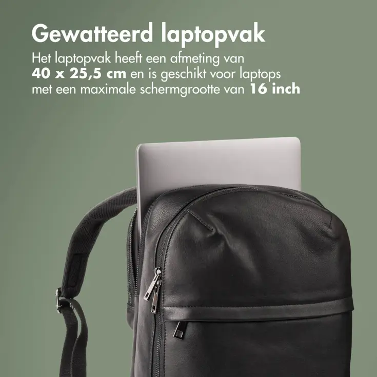 Accezz Leren Laptop rugtas