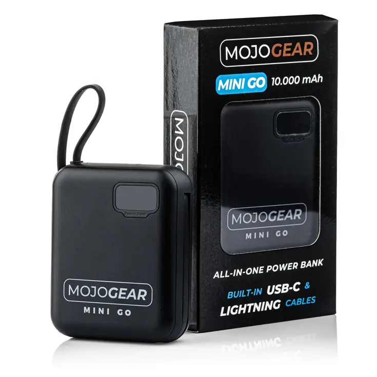 Powerbank 10.000 mAh met Kabels - Zwart