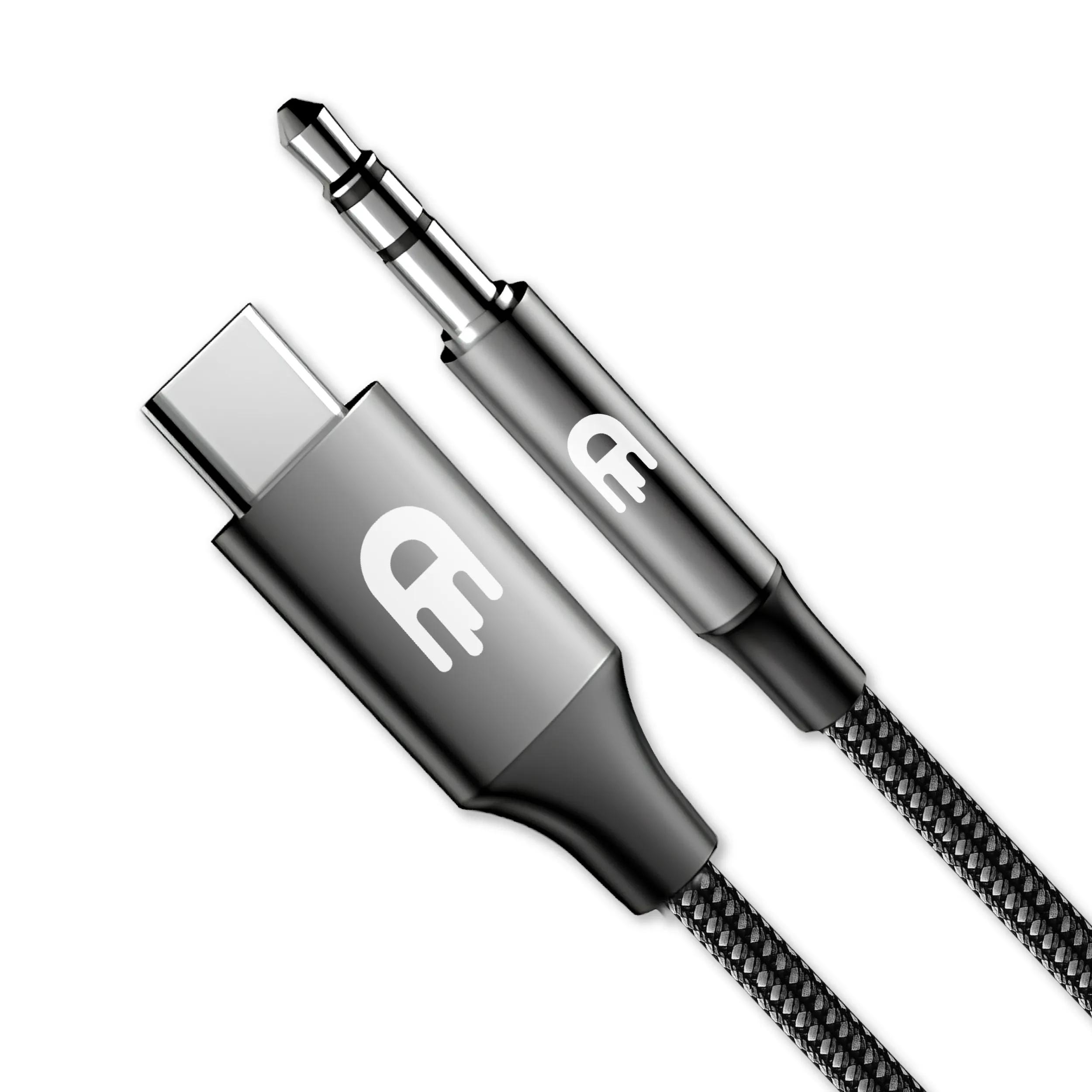 Drivv.  USB C Naar AUX Kabel  Nylon  1 Meter  Zwart main product image