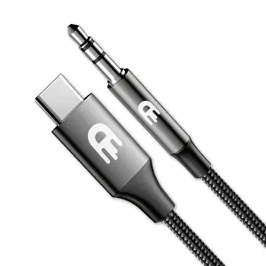 Drivv. USB C Naar AUX Kabel - Nylon - 1 Meter