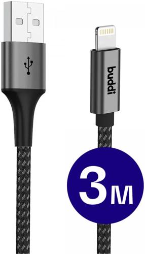 Flex USB-A naar Lightning Kabel 3M Zwart