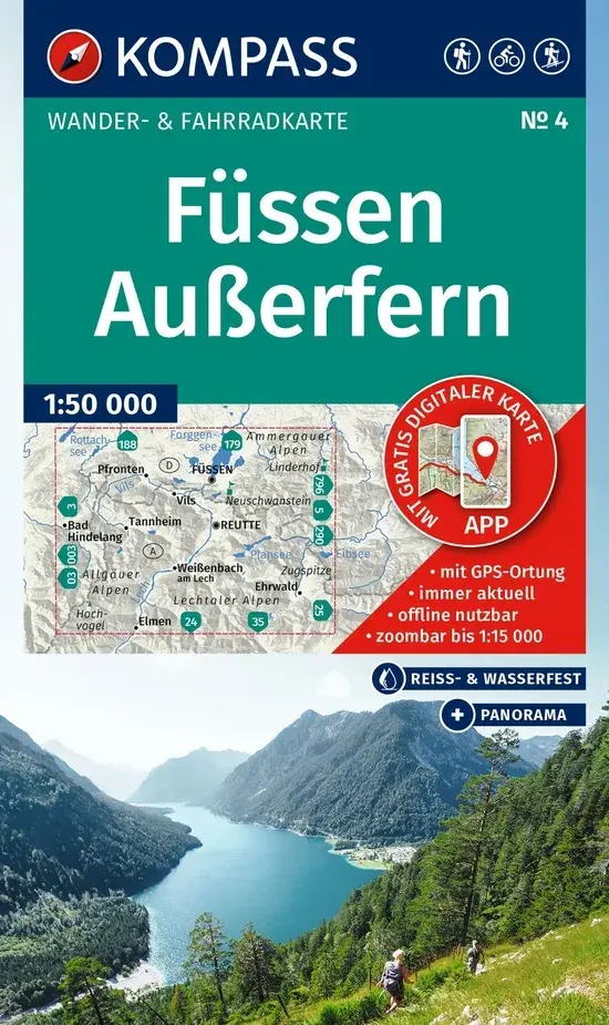 Kompass Wandelkaart WK4 Füssen - Ausserfern