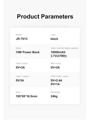 Powerbank - 10000mAh - Zwart