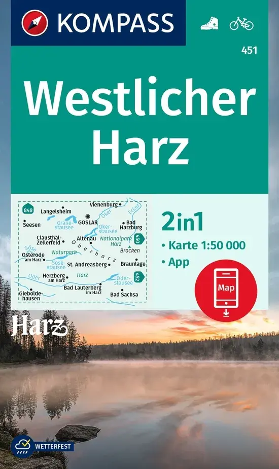 Wandelkaart WK451 Westlicher Harz