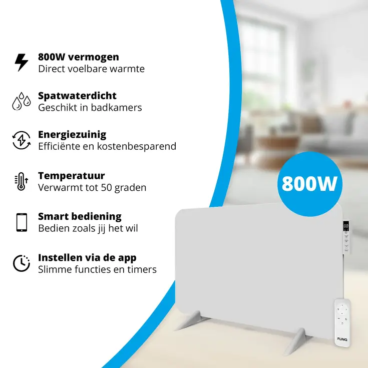 Slimme Infrarood Verwarming 800W - Wit