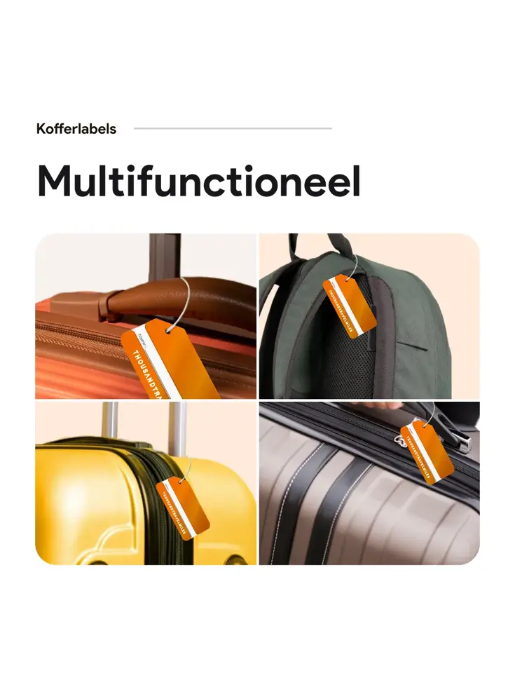Aluminium Bagagelabel – 2 stuks – Oranje