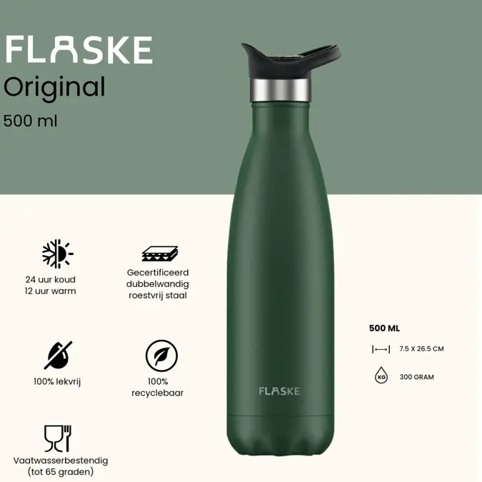 FLASKE 500 ml RVS Drinkfles